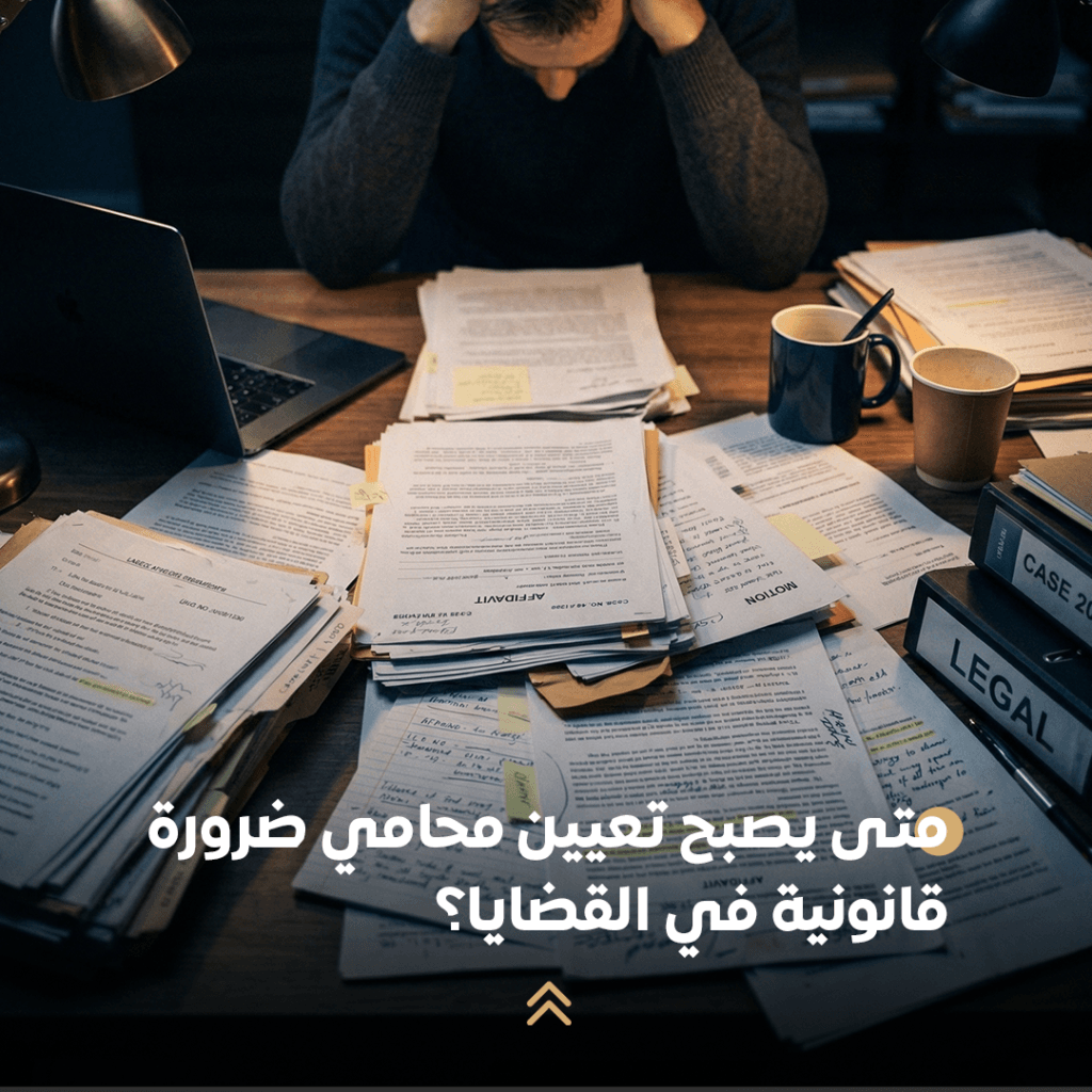 متى يصبح تعيين محامي ضرورة قانونية في القضايا؟ 