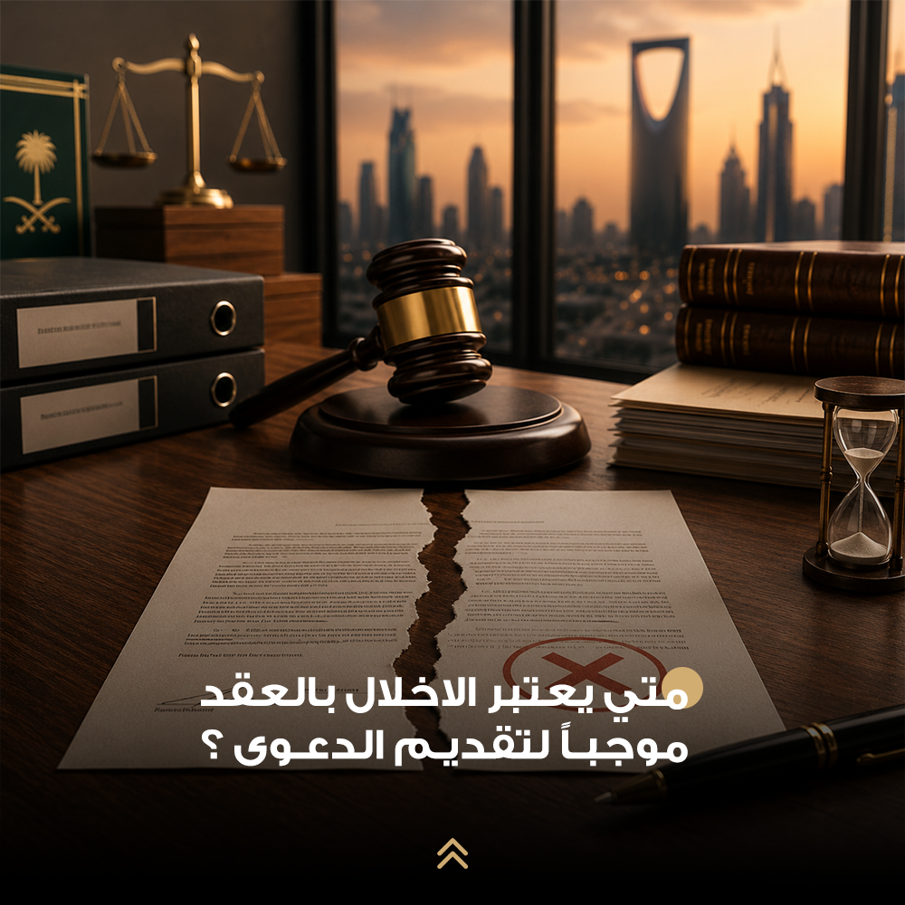 متى يُعتبر الإخلال بالعقد موجبا لتقديم الدعوى؟ 