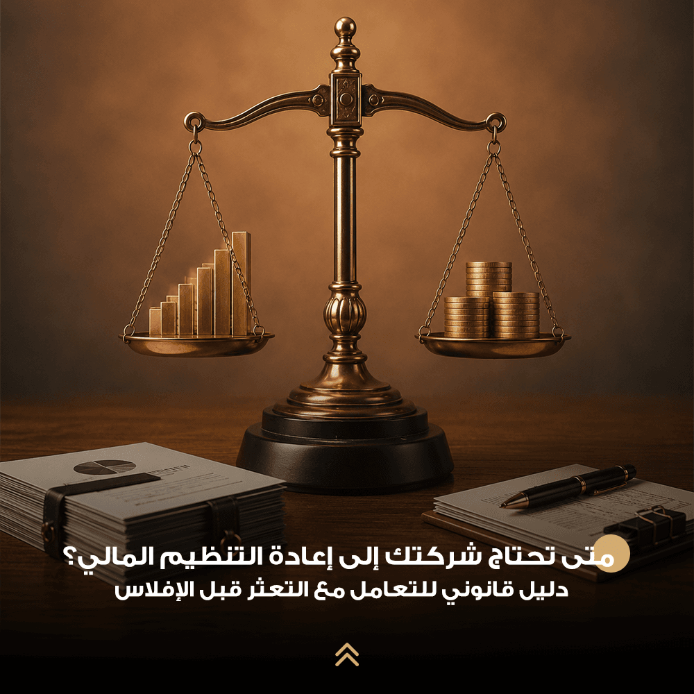 متى تحتاج شركتك إلى إعادة التنظيم المالي؟ دليل قانوني للتعامل مع التعثر قبل الإفلاس