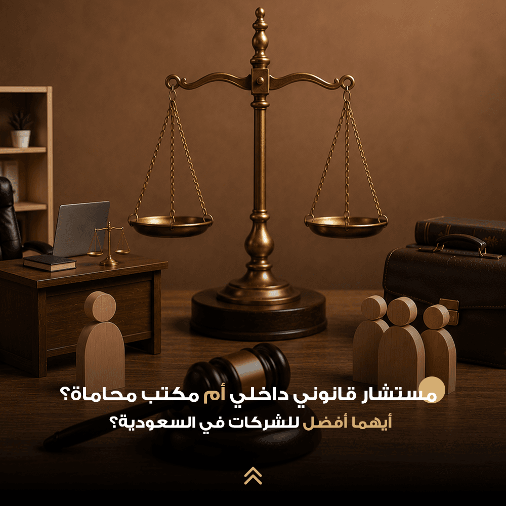 مستشار قانوني داخلي أم مكتب محاماة؟ أيهما أفضل للشركات في السعودية؟